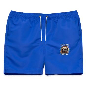 ’Nen Scheiß Muss Ich Faultier Tierhumor - Männer Badeshorts - Royalblau - Vorne - AI Model Male 178 light (178cm)
