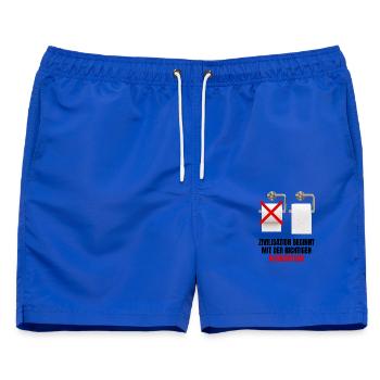Zivilisation beginnt mit der richtigen Ausrichtung - Männer Badeshorts - Royalblau - Vorne - AI Model Male 178 light (178cm)