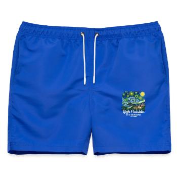  Funny Gogh Outside Brazil Independence Day 7 - Männer Badeshorts - Royalblau - Vorne - AI Model Male 178 light (178cm)