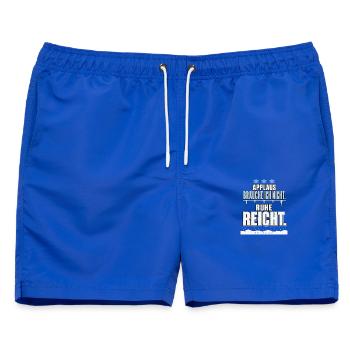 Applaus Brauche Ich Nicht - Winterdienst - Männer Badeshorts - Royalblau - Vorne - AI Model Male 178 light (178cm)