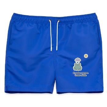 draußen sonne. innen nicht. – Frosch Meme - Männer Badeshorts - Royalblau - Vorne - AI Model Male 178 light (178cm)