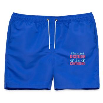 Yoga Please Don´t Disturb I´m Centering Funny Yoga - Männer Badeshorts - Royalblau - Vorne - AI Model Male 178 light (178cm)