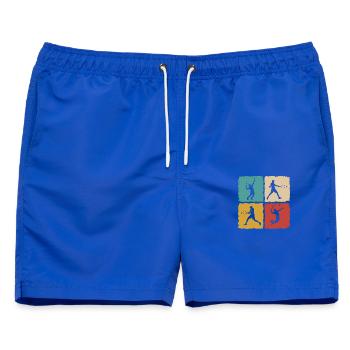 Retro Tennis Spieler Vintage Grunge Design - Männer Badeshorts - Royalblau - Vorne - AI Model Male 178 light (178cm)
