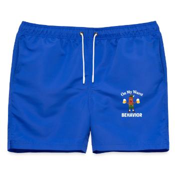 Über mein Würstenverhalten Bayerisch - Männer Badeshorts - Royalblau - Vorne - AI Model Male 178 light (178cm)