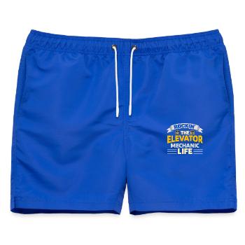 Rockin The Elevator Mechanic Life Aufzugsmonteur - Männer Badeshorts - Royalblau - Vorne - AI Model Male 178 light (178cm)