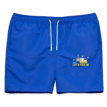 Thrift Shopper Let´s Flea´In Thrift Store - Männer Badeshorts - Royalblau - Vorne - AI Model Male 178 light (178cm)