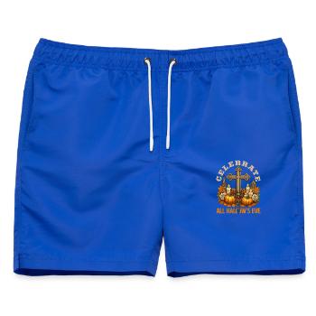 Katholischen Kirche Zu Halloween - Männer Badeshorts - Royalblau - Vorne - AI Model Male 178 light (178cm)