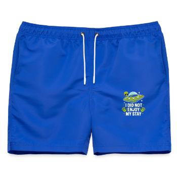  I Did Not Enjoy My Stay Alien Ufo Außerirdischer - Männer Badeshorts - Royalblau - Vorne - AI Model Male 178 light (178cm)