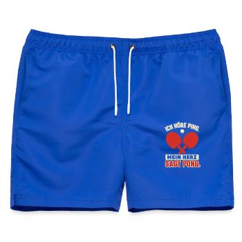  Ich höre Ping, mein Herz sagt Pong – Tischtennis - Männer Badeshorts - Royalblau - Vorne - AI Model Male 178 light (178cm)