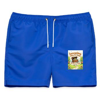 Geocaching von Schätzen macht mich glücklich - Männer Badeshorts - Royalblau - Vorne - AI Model Male 178 light (178cm)