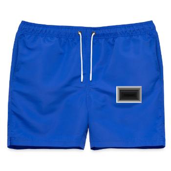 Schwarzer Grauton Tunnel Muster - Männer Badeshorts - Royalblau - Vorne - AI Model Male 178 light (178cm)
