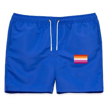 Lesbische Flagge - Männer Badeshorts - Royalblau - Vorne - AI Model Male 178 light (178cm)