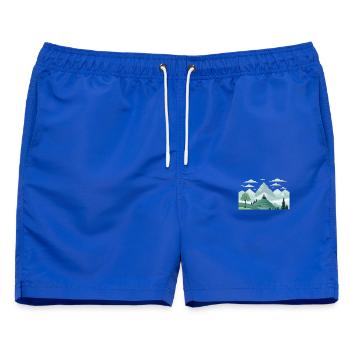 Gebirge - Männer Badeshorts - Royalblau - Vorne - AI Model Male 178 light (178cm)