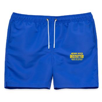 Werde doch Bestatter haben sie gesagt - Das macht  - Männer Badeshorts - Royalblau - Vorne - AI Model Male 178 light (178cm)