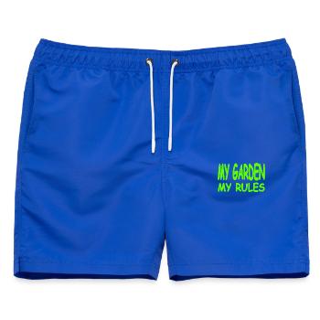 Garten - Männer Badeshorts - Royalblau - Vorne - AI Model Male 178 light (178cm)