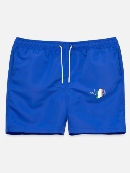 Herzschlag Irland Flagge - Männer Badeshorts - Royalblau
