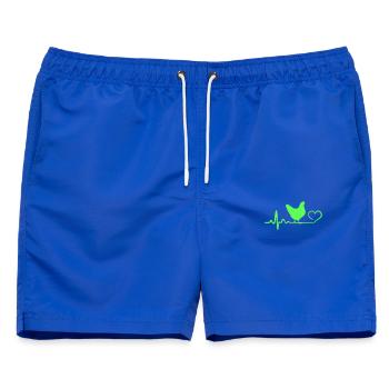 Huhn Hühnerliebe Herzschlag - Männer Badeshorts - Royalblau - Vorne - AI Model Male 178 light (178cm)