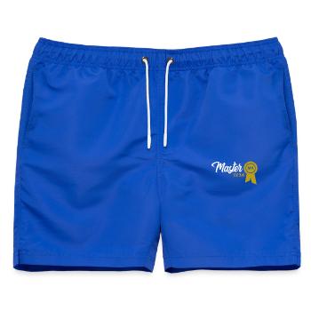 Master bestanden 2026 Promotion Sponsion - Männer Badeshorts - Royalblau - Vorne - AI Model Male 178 light (178cm)