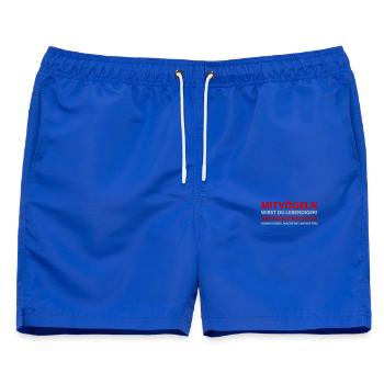 MITVÖGELN Wir brauchen dich - Männer Badeshorts - Royalblau - Vorne - AI Model Male 178 light (178cm)