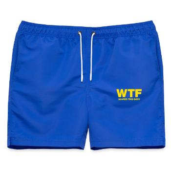 WTF shaped this body - Männer Badeshorts - Royalblau - Vorne - AI Model Male 178 light (178cm)