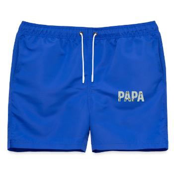 Papas Outdoor-Camping-Motiv - Männer Badeshorts - Royalblau - Vorne - AI Model Male 178 light (178cm)