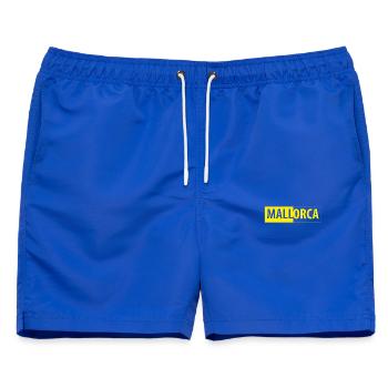 MALLorca im Kasten (gelb) - Männer Badeshorts - Royalblau - Vorne - AI Model Male 178 light (178cm)