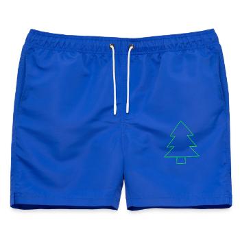 Weihnachtsbaum - Männer Badeshorts - Royalblau - Vorne - AI Model Male 178 light (178cm)