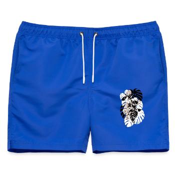 MONSTERA - Männer Badeshorts - Royalblau - Vorne - AI Model Male 178 light (178cm)