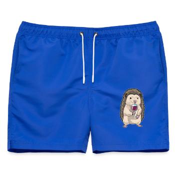 Igel Rotwein - Männer Badeshorts - Royalblau - Vorne - AI Model Male 178 light (178cm)