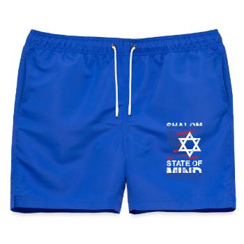 Shalom State Of Mind Stern USA Flag - Männer Badeshorts - Royalblau - Vorne - AI Model Male 178 light (178cm)
