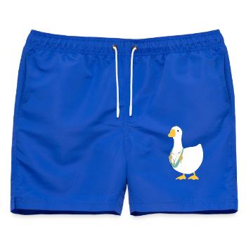 Wo sich die Winde treffen – Silberne Nadel - Männer Badeshorts - Royalblau - Vorne - AI Model Male 178 light (178cm)