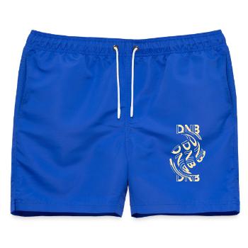 Dnb Outfit Drum & Bass Rave-Outfit Trippy - Männer Badeshorts - Royalblau - Vorne - AI Model Male 178 light (178cm)