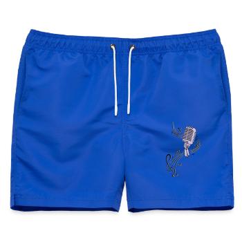 Mikrofon Musik Retro Mic - Männer Badeshorts - Royalblau - Vorne - AI Model Male 178 light (178cm)