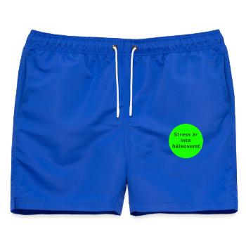 Stress ist nicht gesund (Grüner Kreis) - Männer Badeshorts - Royalblau - Vorne - AI Model Male 178 light (178cm)