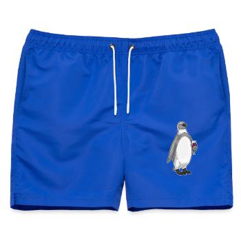 Pinguin Rotwein - Männer Badeshorts - Royalblau - Vorne - AI Model Male 178 light (178cm)