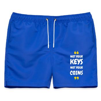 Bitcoin 2025 Security-Not Your Keys Not Your Coin - Männer Badeshorts - Royalblau - Vorne - AI Model Male 178 light (178cm)