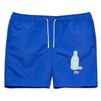 läär – Flasche Meme - Männer Badeshorts - Royalblau - Vorne - AI Model Male 178 light (178cm)