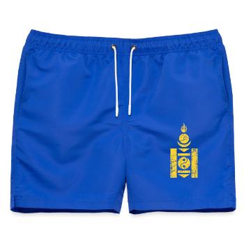 Wappen Mongolei Grunge-Effekt Wappen blason - Männer Badeshorts - Royalblau - Vorne - AI Model Male 178 light (178cm)