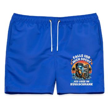 Kühlschrank Strandurlaub Sommer Hitze - Männer Badeshorts - Royalblau - Vorne - AI Model Male 178 light (178cm)