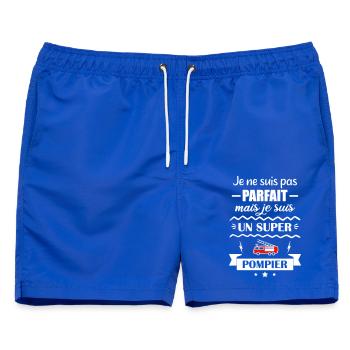 Super Firefighter Fire Hero Feuerwehrauto - Männer Badeshorts - Royalblau - Vorne - AI Model Male 178 light (178cm)