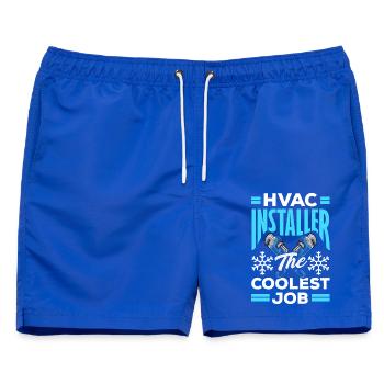 Kältetechniker Klimatechniker Handwerker Spruch - Männer Badeshorts - Royalblau - Vorne - AI Model Male 178 light (178cm)