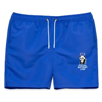 social battery low panda - Männer Badeshorts - Royalblau - Vorne - AI Model Male 178 light (178cm)