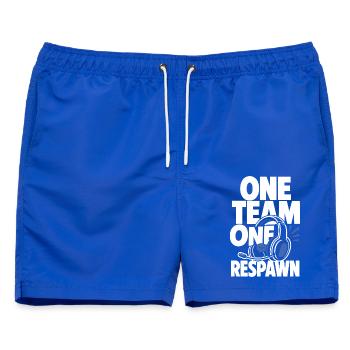 One Team One Respawn Gaming Headset - Männer Badeshorts - Royalblau - Vorne - AI Model Male 178 light (178cm)