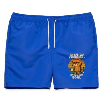Ich habe das schon verstanden ist mir nur egal! - Männer Badeshorts - Royalblau - Vorne - AI Model Male 178 light (178cm)