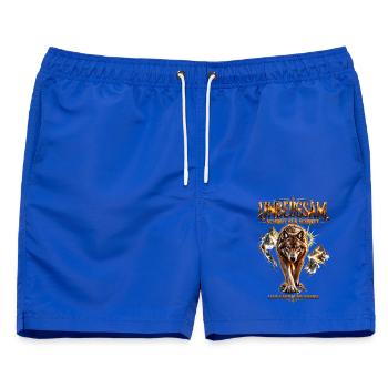 Unyielding – Step by Step - Männer Badeshorts - Royalblau - Vorne - AI Model Male 178 light (178cm)