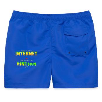 Internet Hintern - Männer Badeshorts - Royalblau - Hinten - AI Model Male 178 light (178cm)