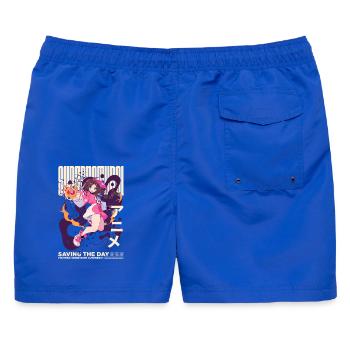 anime cute hero - Männer Badeshorts - Royalblau - Hinten - AI Model Male 178 light (178cm)