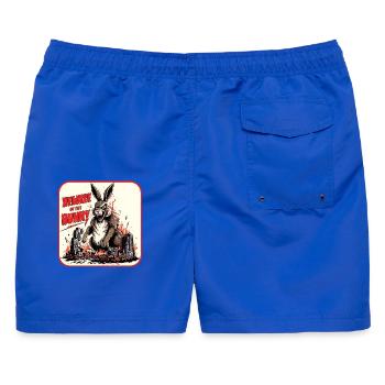 Warnung vor dem Horror Bunny - Männer Badeshorts - Royalblau - Hinten - AI Model Male 178 light (178cm)