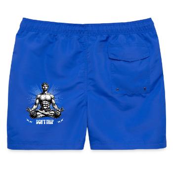 Don't Trip-_Man_yoga_lotus_pose - Männer Badeshorts - Royalblau - Hinten - AI Model Male 178 light (178cm)