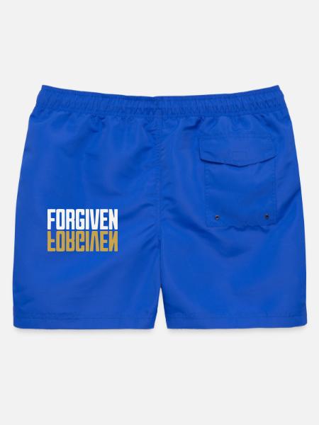 Forgiven Spiegel Design Weiß Gold Dark - Männer Badeshorts - Royalblau